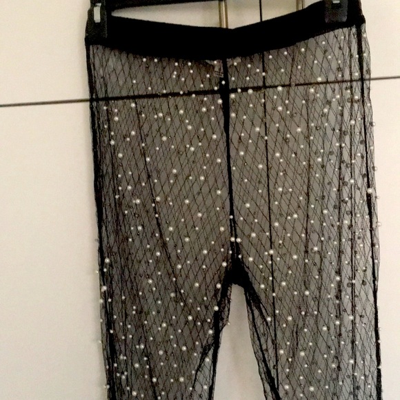 Hot & Delicious Sheer Mesh Pearl Pants - Perfect for Any Event! - Picture 4 of 11